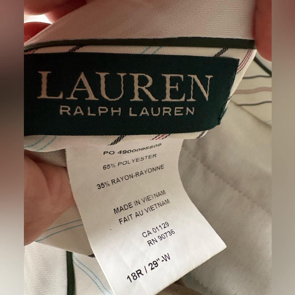 Ralph Lauren Suit Pants/Trousers Size 18R, 29W Light brown, EUC - Picture 8 of 10